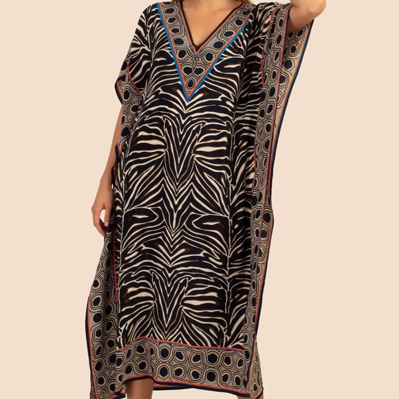Trina Turk Theodora Silk Maxi DressCaftan Size M/L~NWT $398